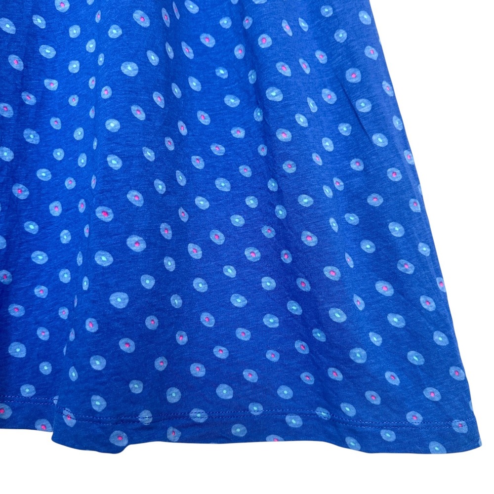 Gudrun Sjoden Dress Midi M Slub Organic Cotton A-Line Pockets Dot Blue Lagenlook - Picture 8 of 15